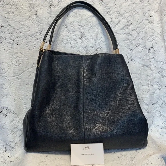 COACH Navy Leather Purse - Picture 1 of 7
